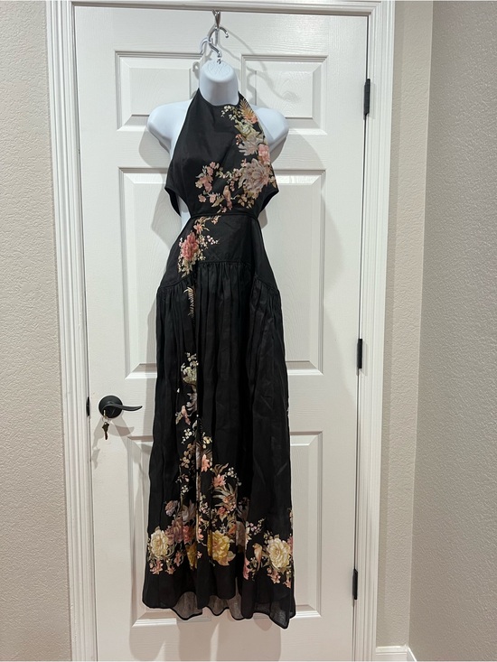 Zimmermann Dresses & Skirts - $895 Zimmermann Tallow Halter Midi Dress in Black Multi Floral - Size 3 (US 10)